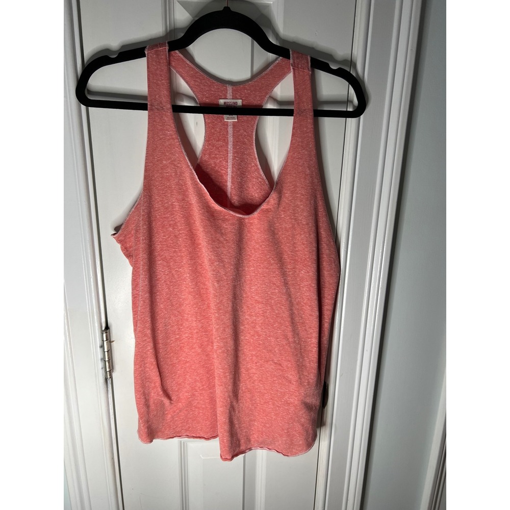 Mossimo Supply Co Womens Large Coral Pink Heathered Racerback Tank Top RN17730